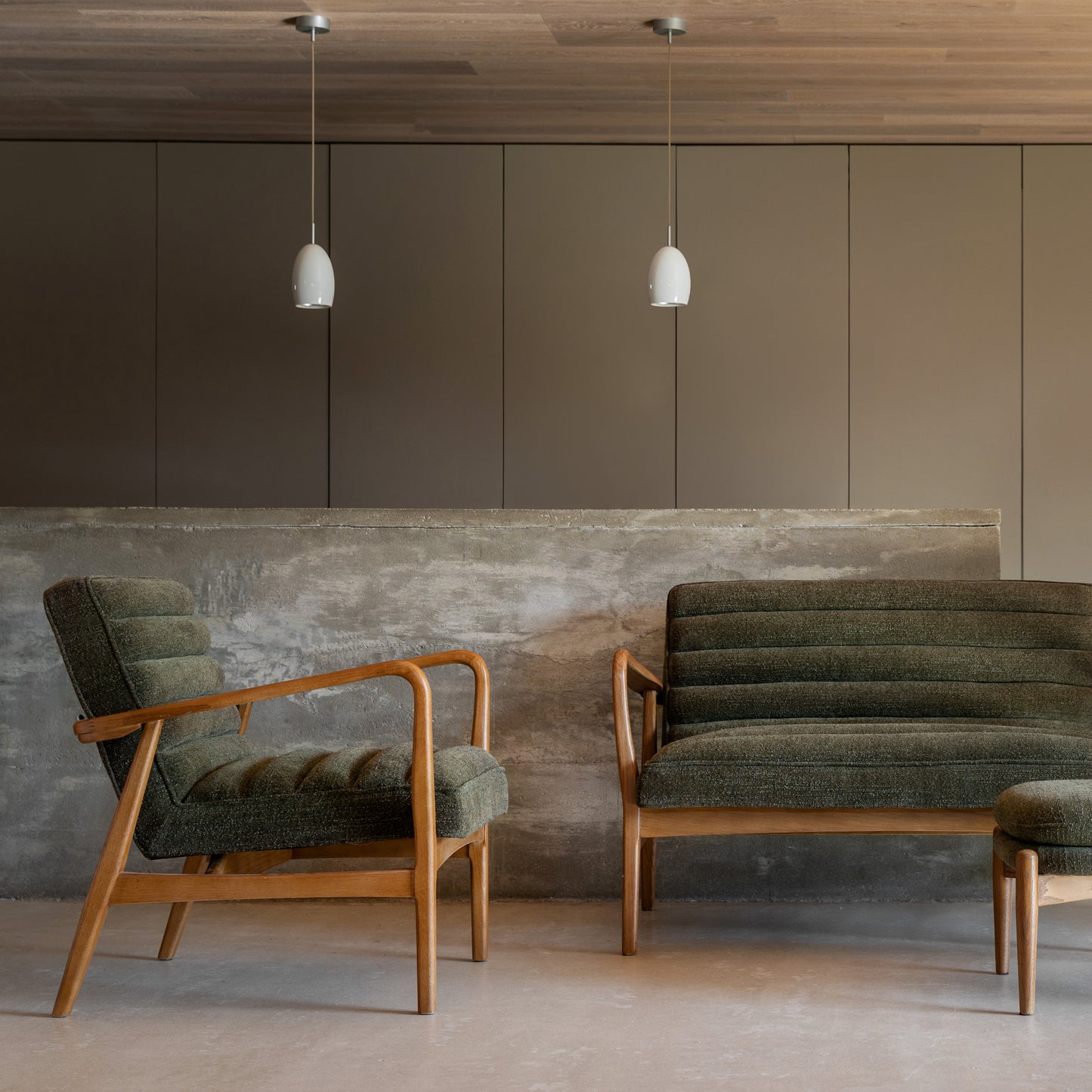 Datsun Armchair Green Boucle
