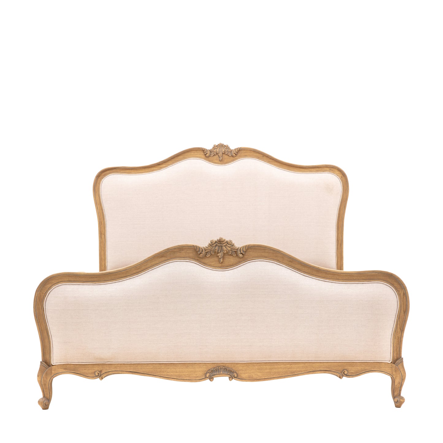 Chic Super King Linen Upholstered Bed Weathered