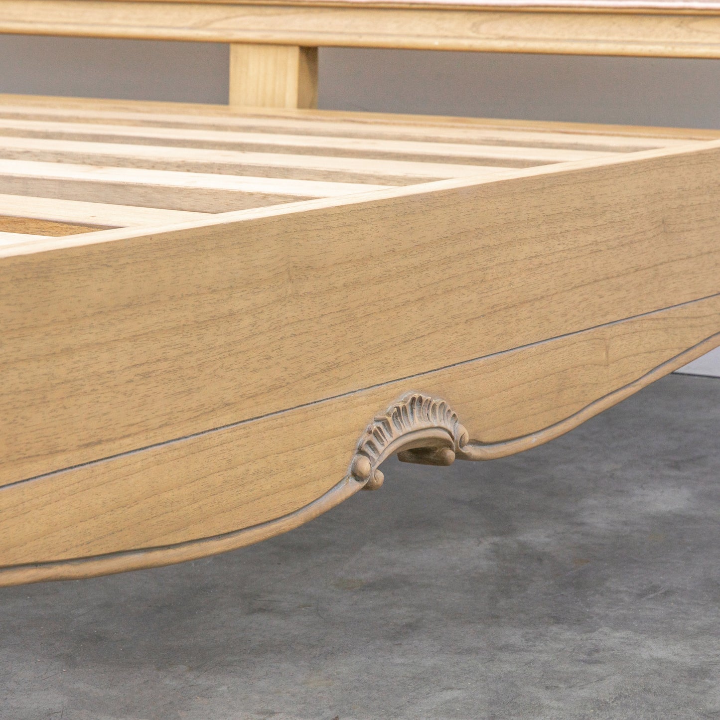 Chic Super King Linen Upholstered Bed Weathered