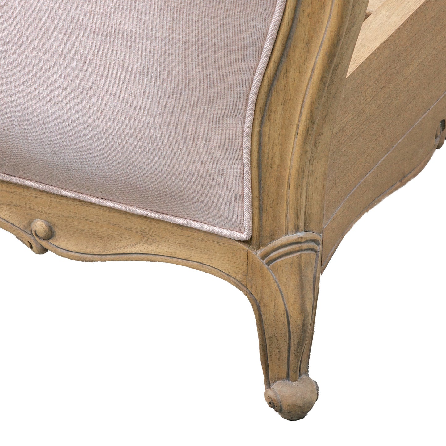 Chic Super King Linen Upholstered Bed Weathered