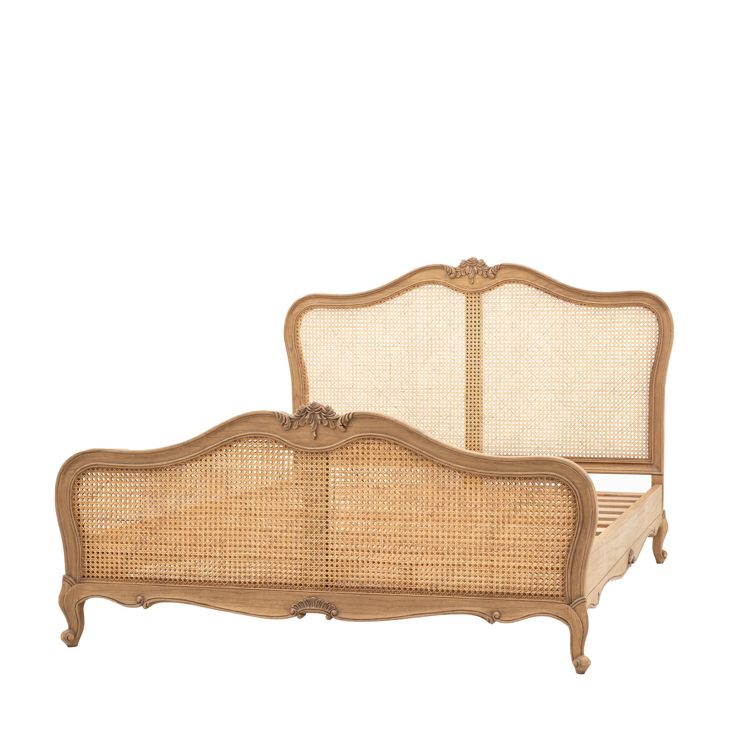 Chic Super King Cane Bed Weathered