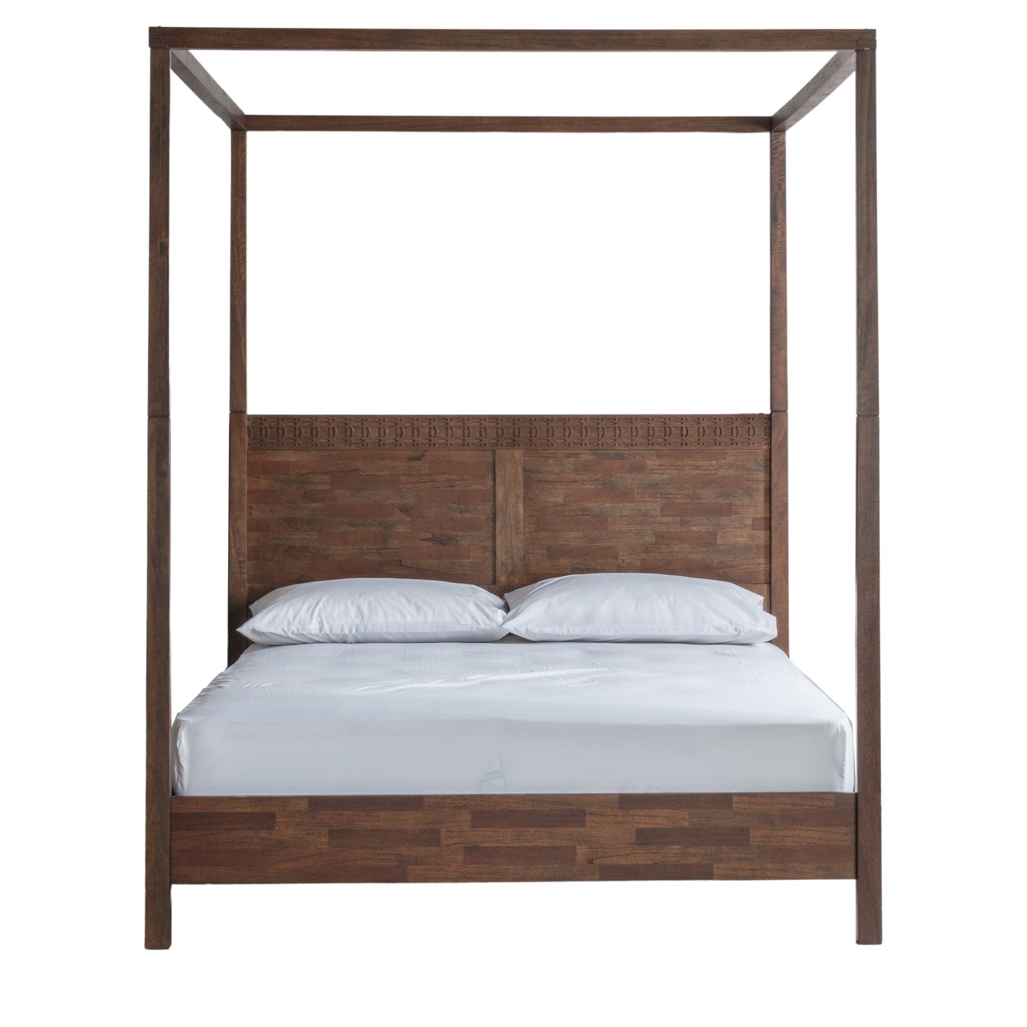 Boho Super King 4 Poster Bed Brown