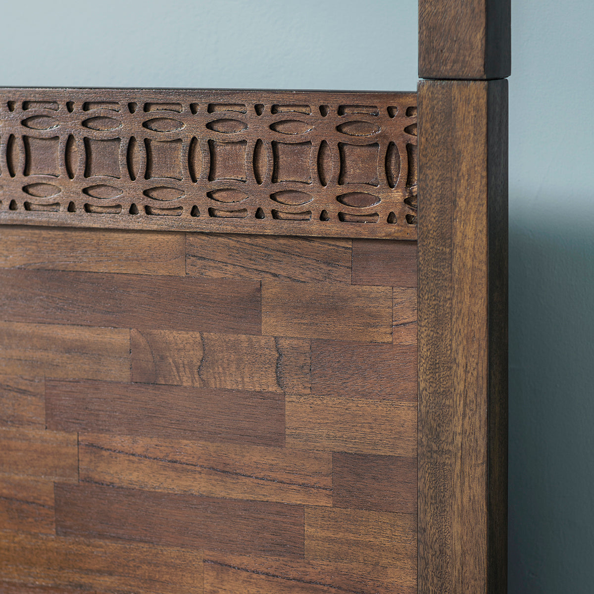 Boho Super King 4 Poster Bed Brown