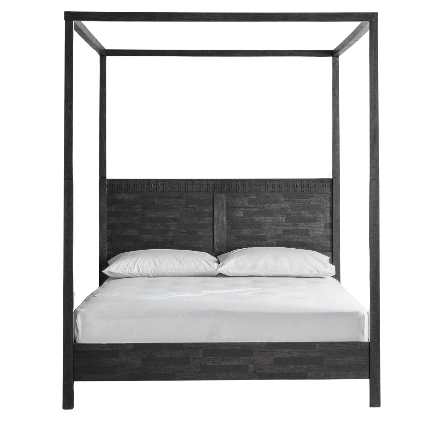 Boho Super King 4 Poster Bed Black