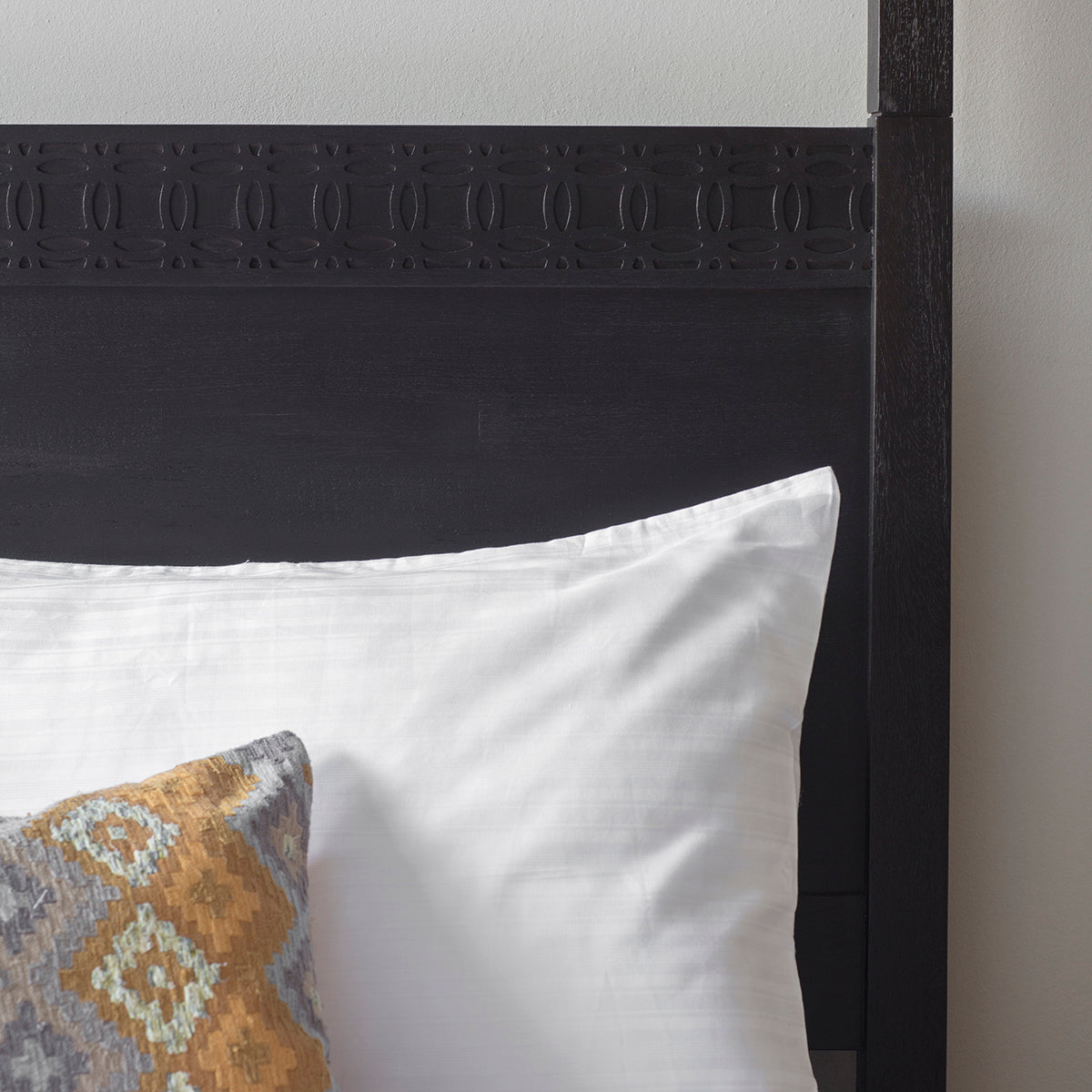 Boho Super King 4 Poster Bed Black