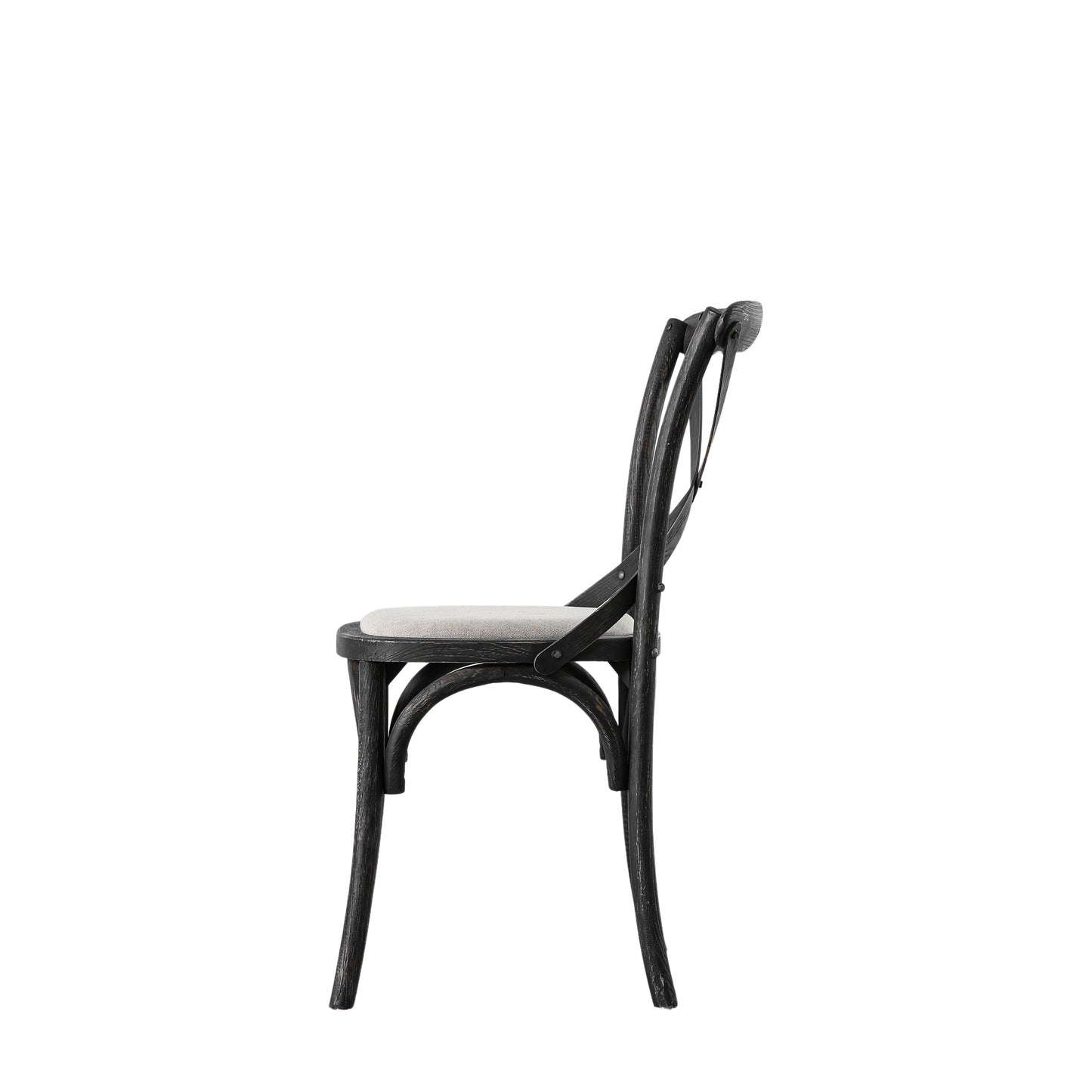 Cafe Chair Black Linen 2 pk