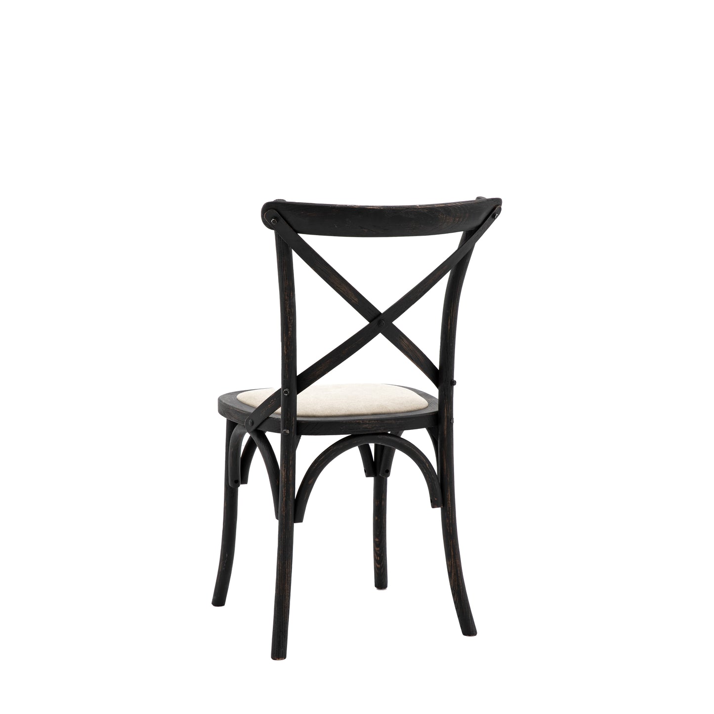 Cafe Chair Black Linen 2 pk