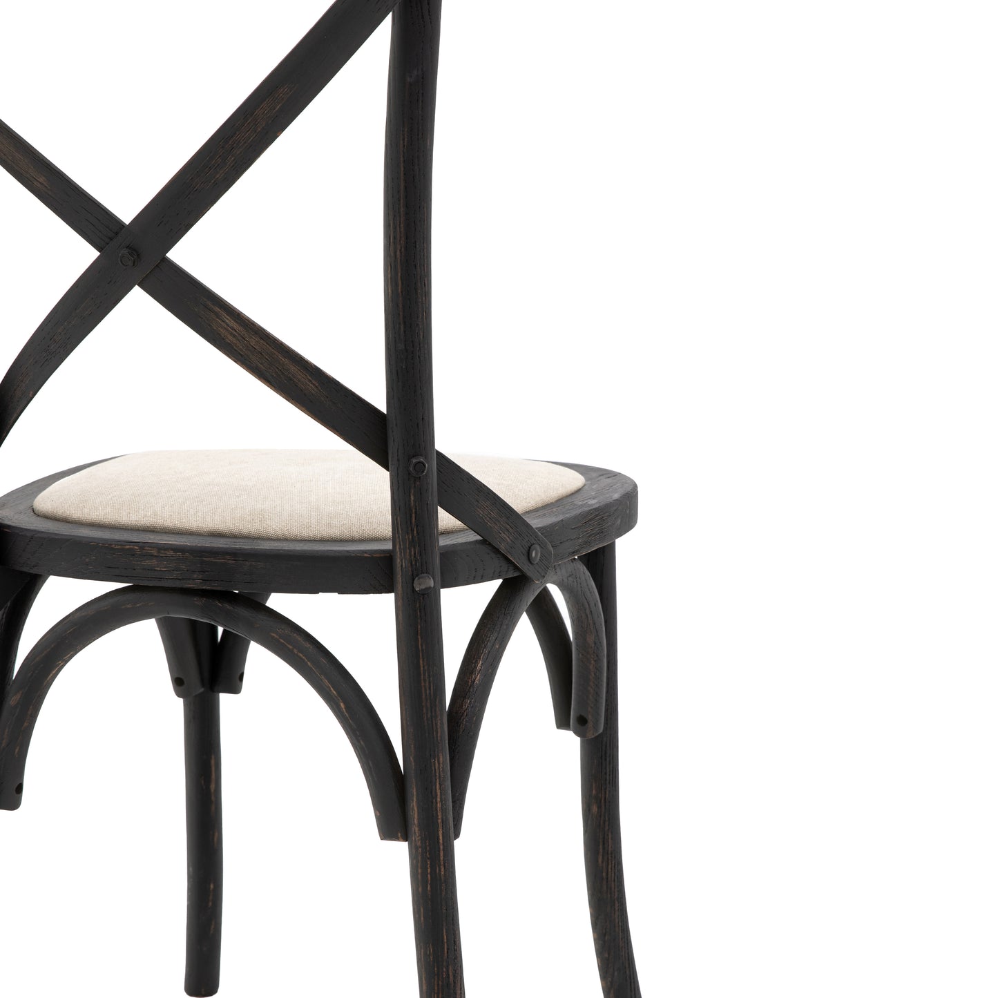 Cafe Chair Black Linen 2 pk