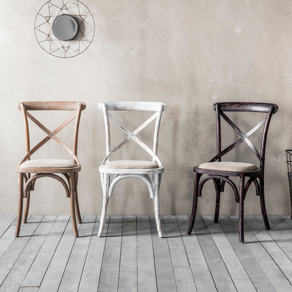 Cafe Chair White Linen 2 pk
