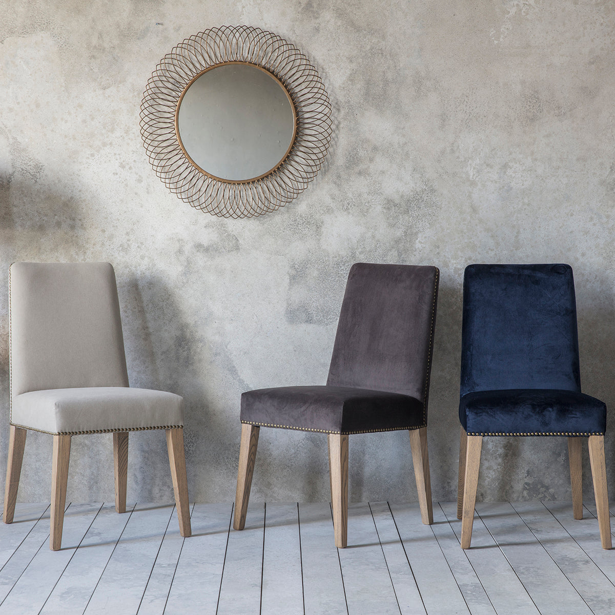 Rex Dining Chair Cement Linen 2pk