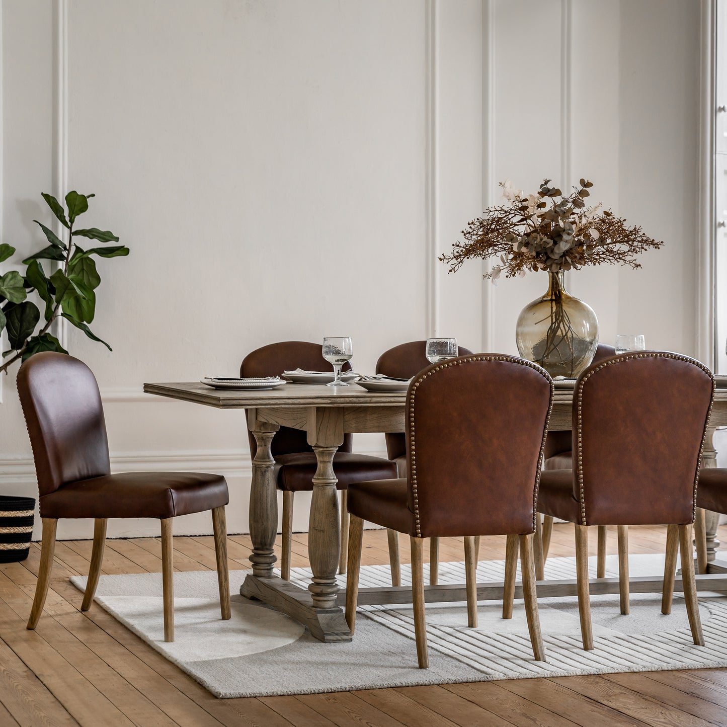 Hinton Dining Chair Antique Brown 2pk