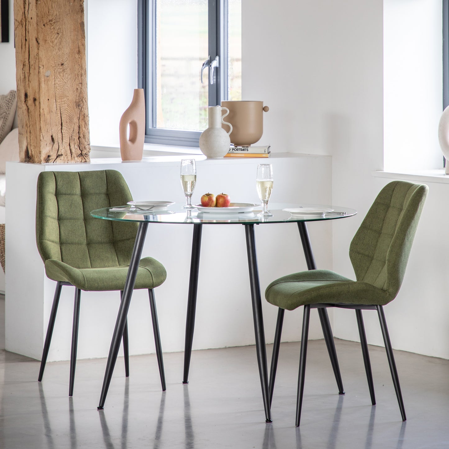 Manford Dining Chair Bottle Green 2pk