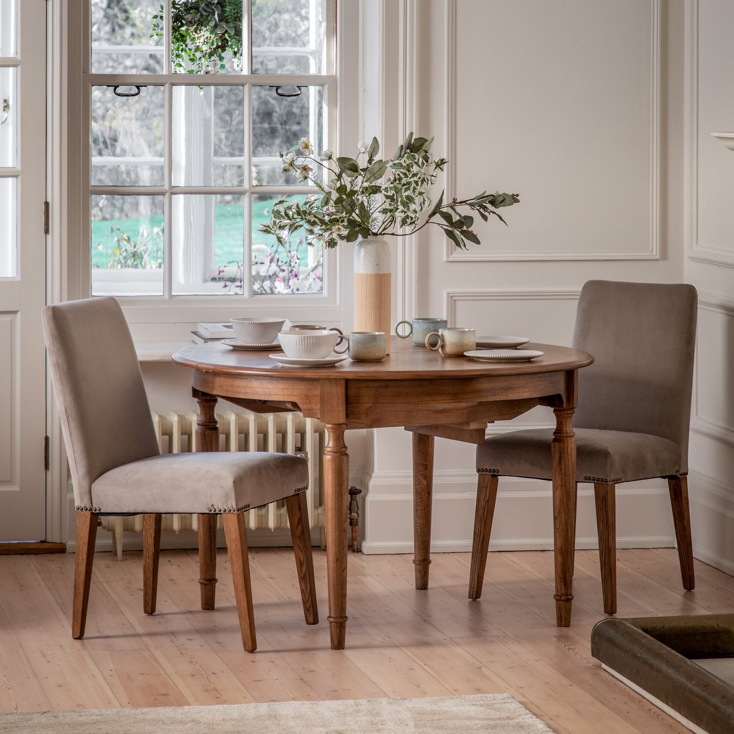 Highgrove Chair Dove Velvet 2pk