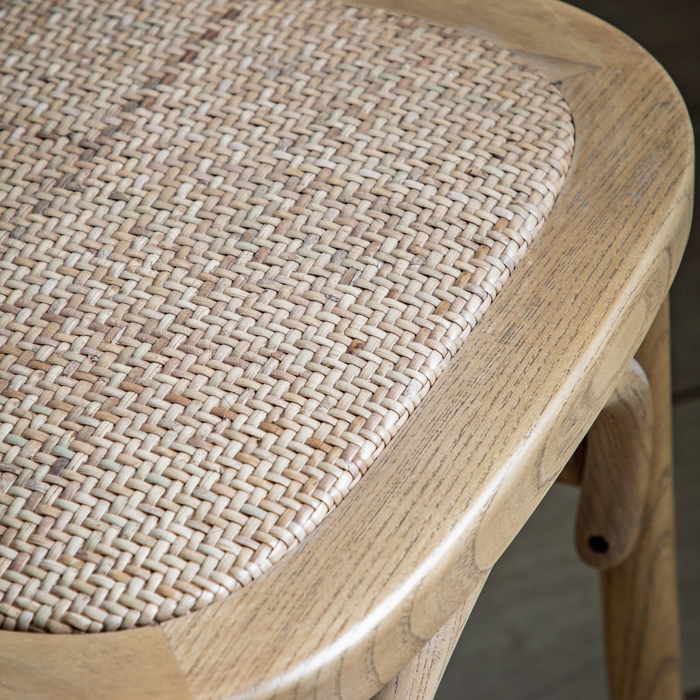 Cafe Chair Washed Oak Rattan 2 pk