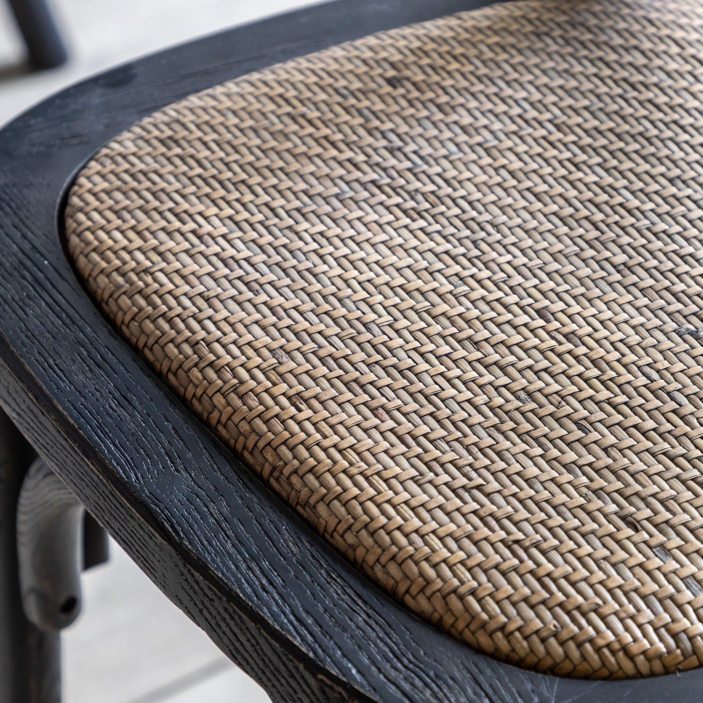 Cafe Chair Black Rattan 2 pk