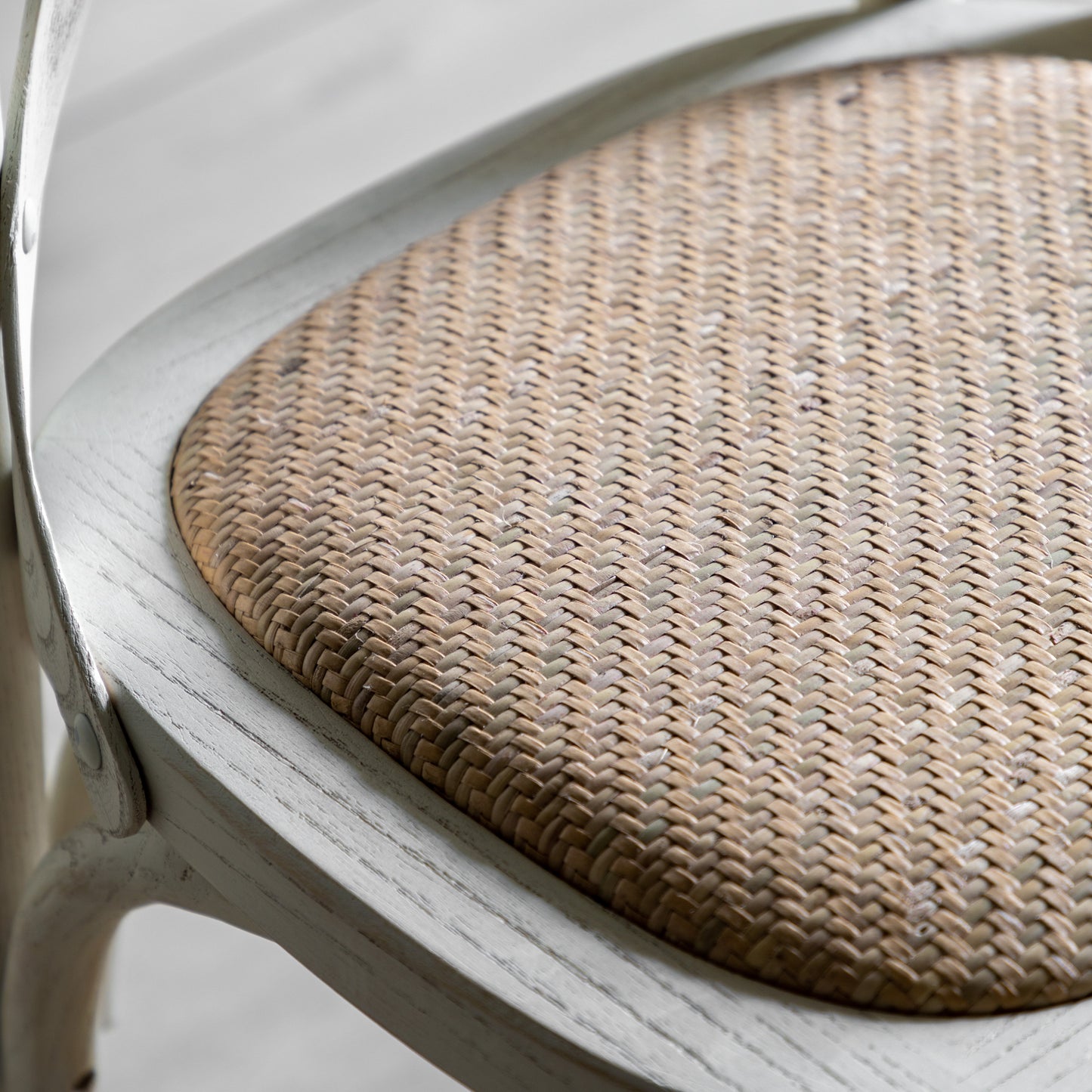 Cafe Chair White Rattan 2 pk