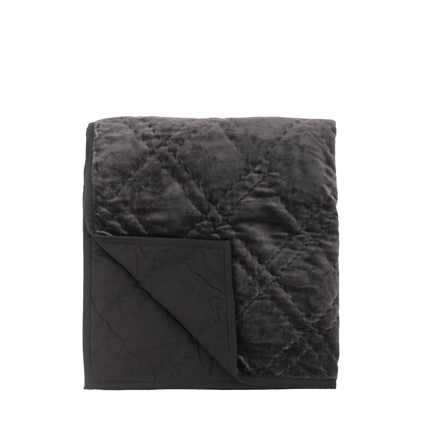 Quilted Diamond Bedspread Charcoal
