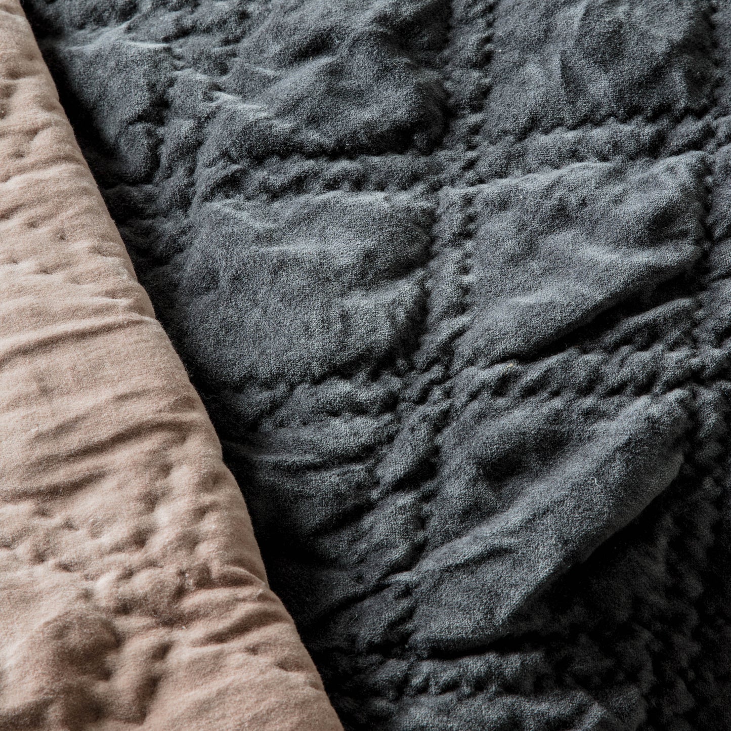 Quilted Diamond Bedspread Charcoal