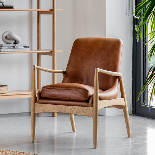 Carrera Armchair Brown Leather