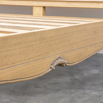 Chic Super King Linen Upholstered Bed Weathered