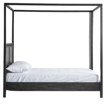 Boho Super King 4 Poster Bed Black