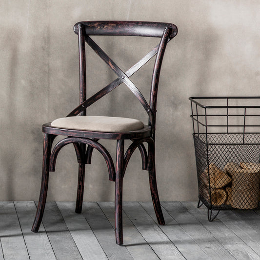 Cafe Chair Black Linen 2 pk