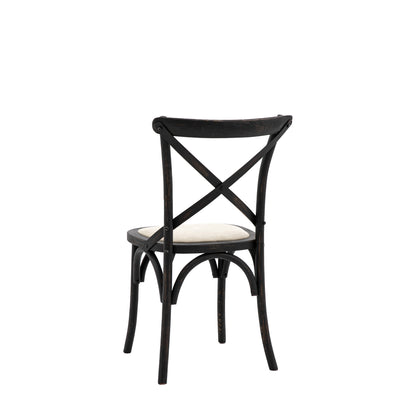 Cafe Chair Black Linen 2 pk