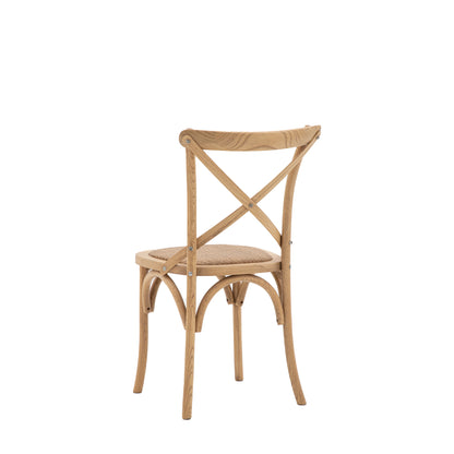 Cafe Chair Washed Oak Rattan 2 pk