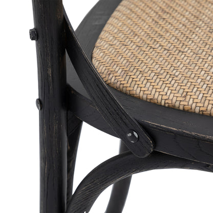 Cafe Chair Black Rattan 2 pk