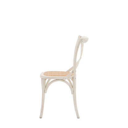 Cafe Chair White Rattan 2 pk