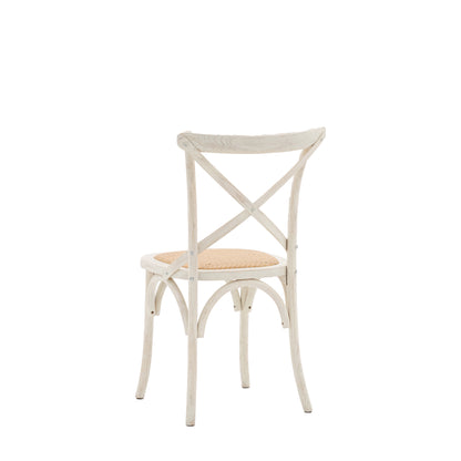 Cafe Chair White Rattan 2 pk