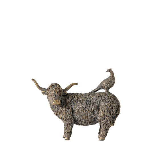 Highland Cow and Pheasant