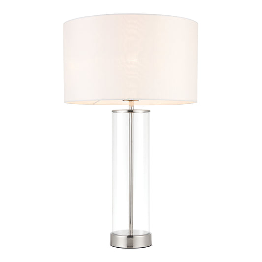 Lessina Table Lamp Bright Nickle Vintage White