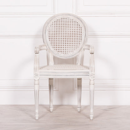 Off White Chateau Rattan Dining / Bedroom Arm Chair