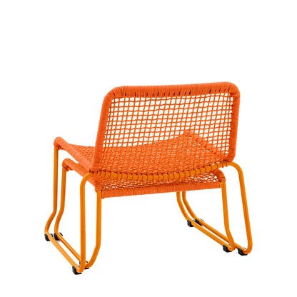 Sassano Lounge Chair with Footstool Orange
