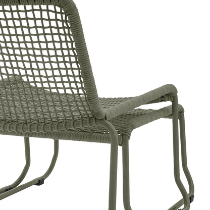 Sassano Lounge Chair with Footstool Green