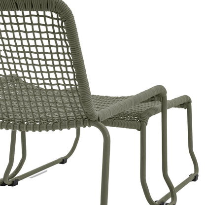Sassano Lounge Chair with Footstool Green