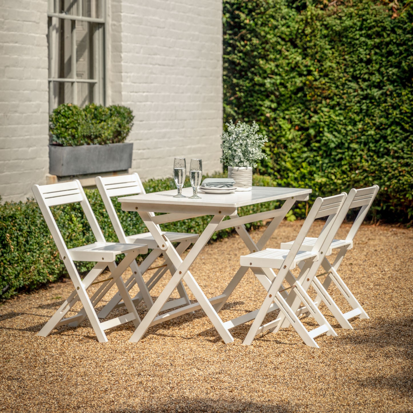 Lindos Folding Dining Set White