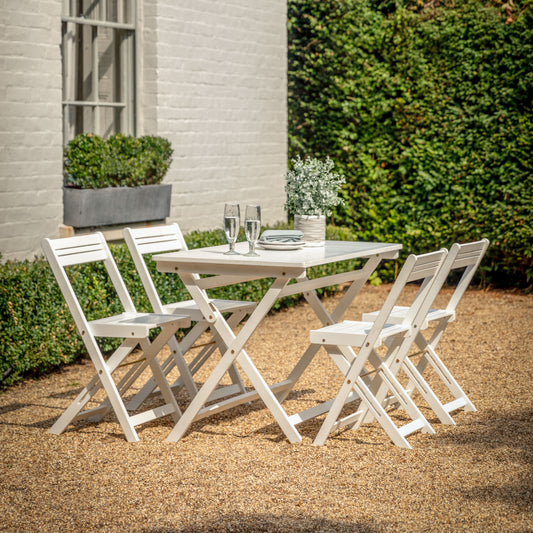 Lindos Folding Dining Set White
