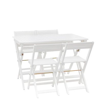 Lindos Folding Dining Set White