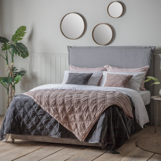 Quilted Diamond Bedspread Blush