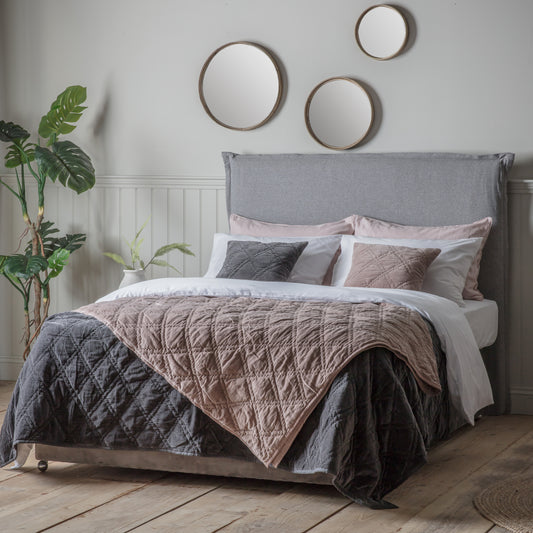 Quilted Diamond Bedspread Charcoal